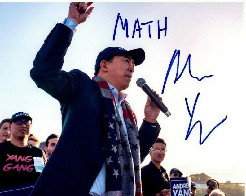 Andrew yang signed 8x10 Photo Poster painting 2020 democrat presidential candidate great content