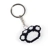 Bead Embroiderys - Paw Beaded Counted Cross Stitch Keychain Ornament Kit for Adults Beginners