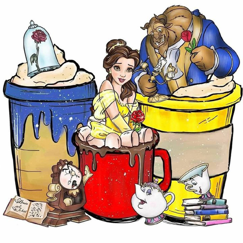 The Princess and the Beast-Paint by Numbers-16"x16"/40x40cm