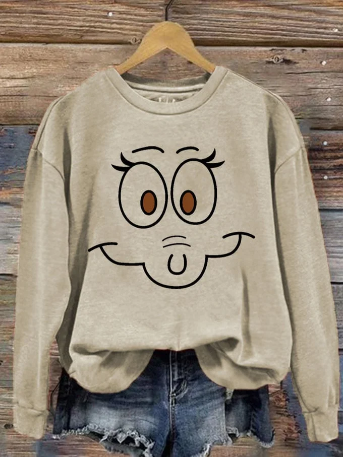 Women's Christmas Cartoon Max Face Sweatshirt