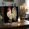 DIY Pearl Painting Rooster for Home Wall Decor with Frame(30x30cm)