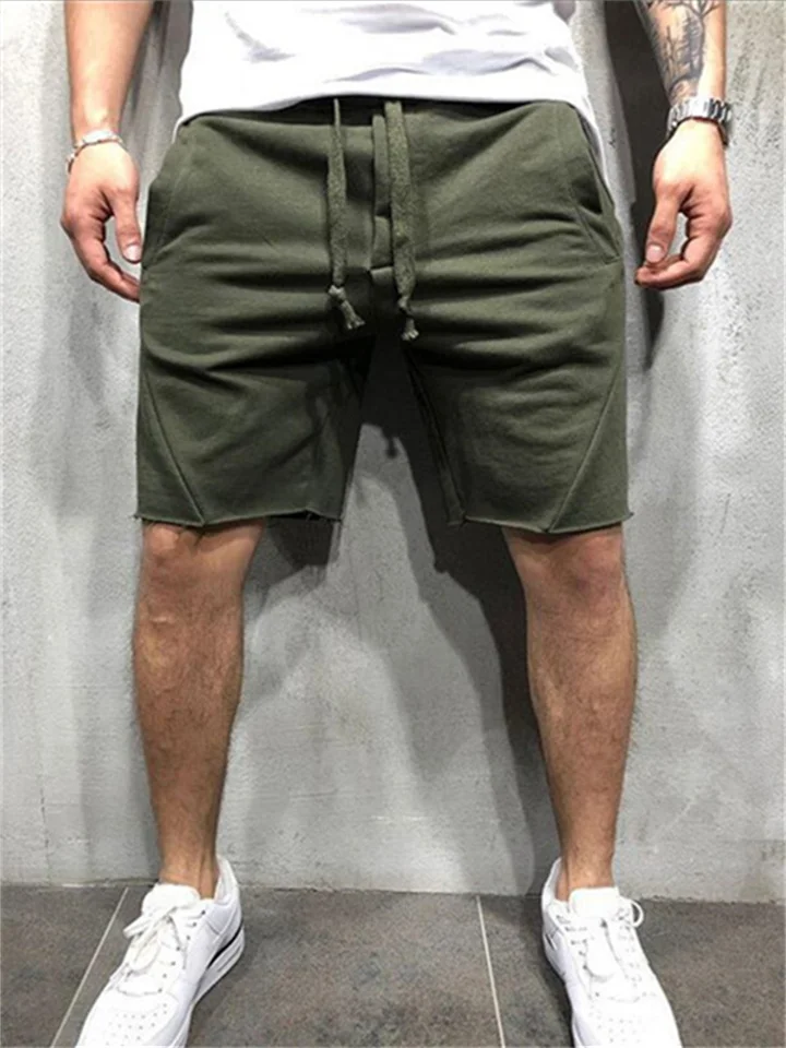 Men's Sweat Shorts Bermuda Shorts Drawstring Elastic Waist Letter Breathable Sports Short Daily Beach Cotton Sporty Casual Black White Micro-elastic