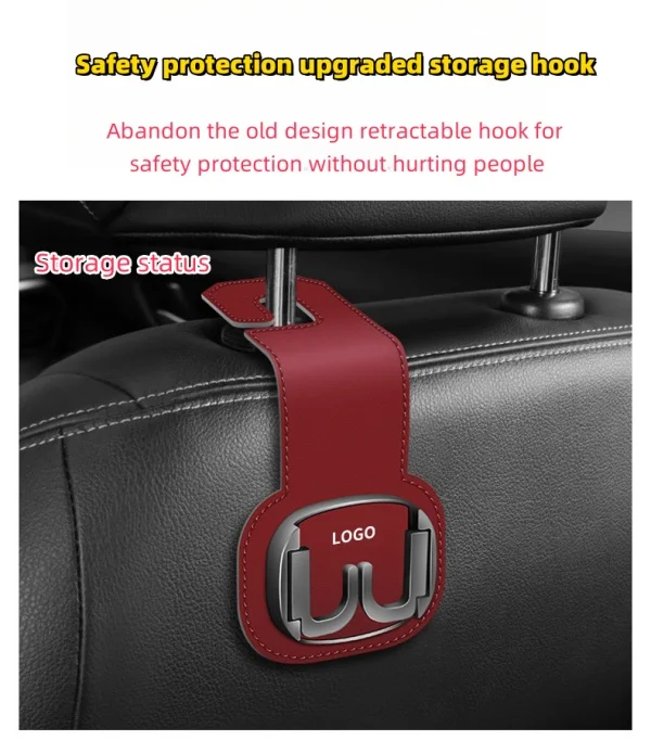 Car Seat Back Hidden Suede Hook