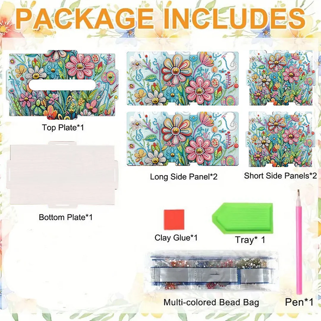 Wooden Diamond Painting Tissue Box for Home and Office Decoration(CZH015)