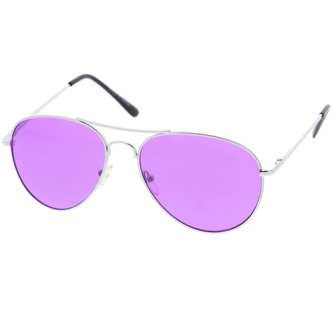 Classic Metal Frame Colored Teardrop Lens Aviator glasses 57mm