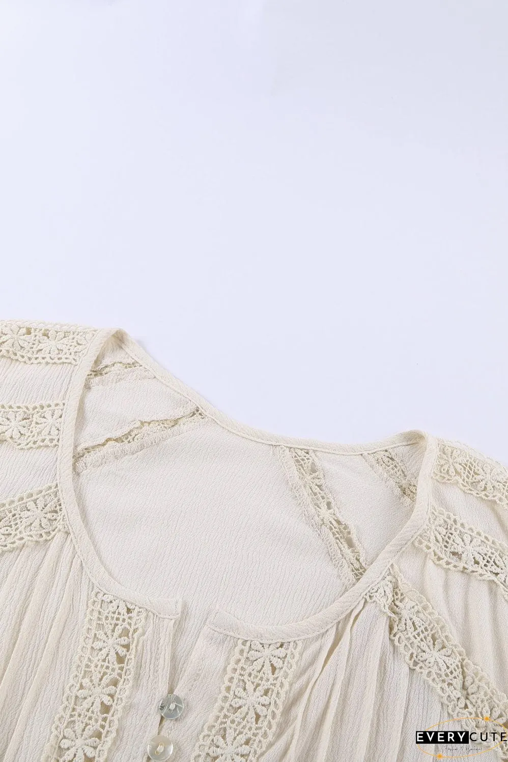White Eyelet Jumpsuit with Pockets