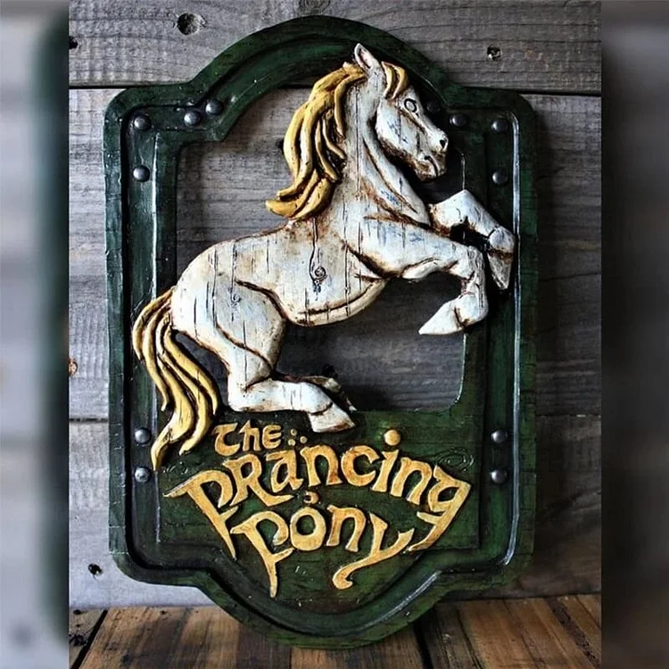 The Prancing Pony & The Green Dragon Pub Signs Set Handmade Bar Style