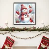 (40*40cm)Red Scarf Cardinal Snowman - Square Partial AB Drill Diamond Painting