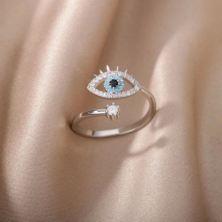 Evil Eye Diamond Adjustable Ring