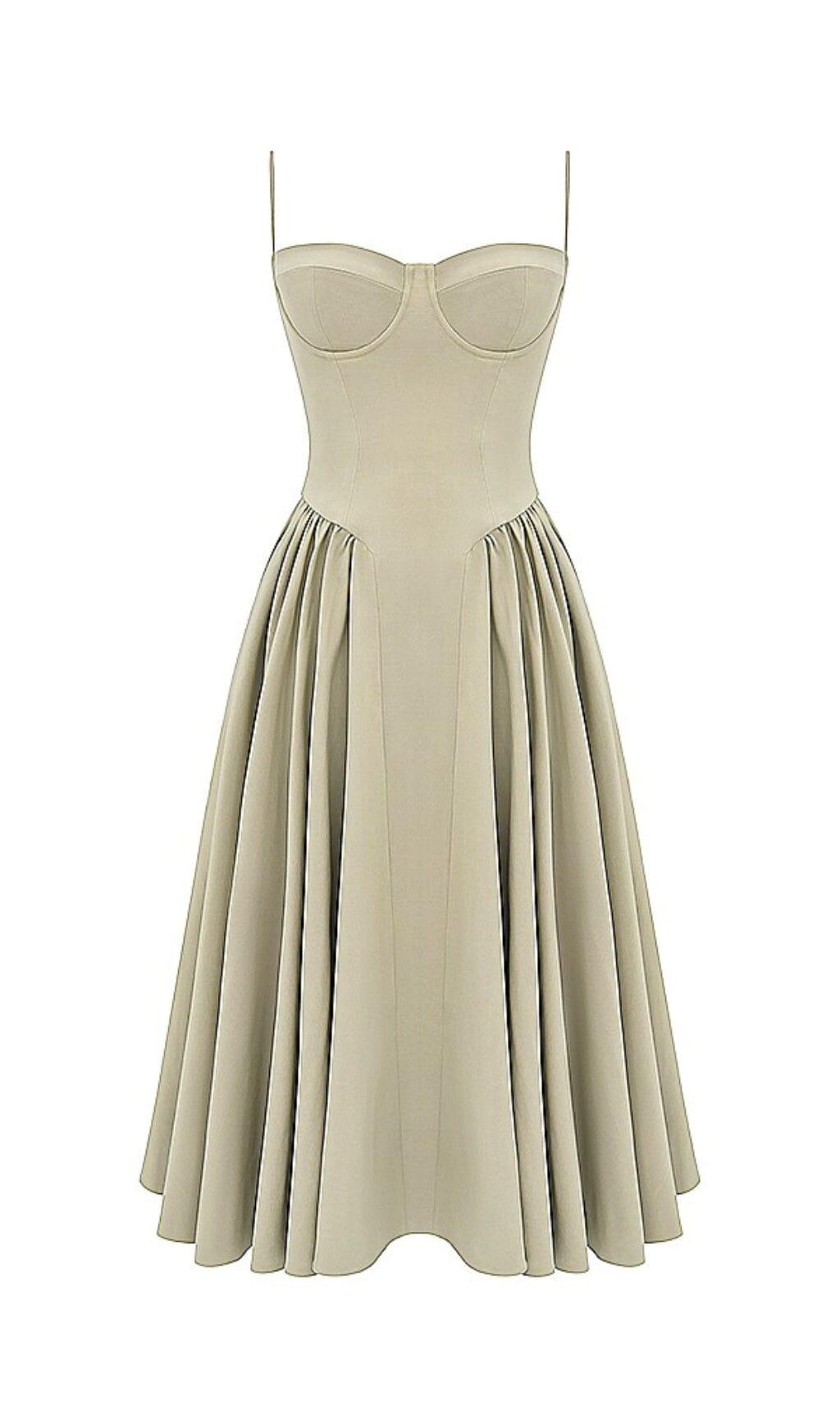 TAUPE BELTED SUNDRESS