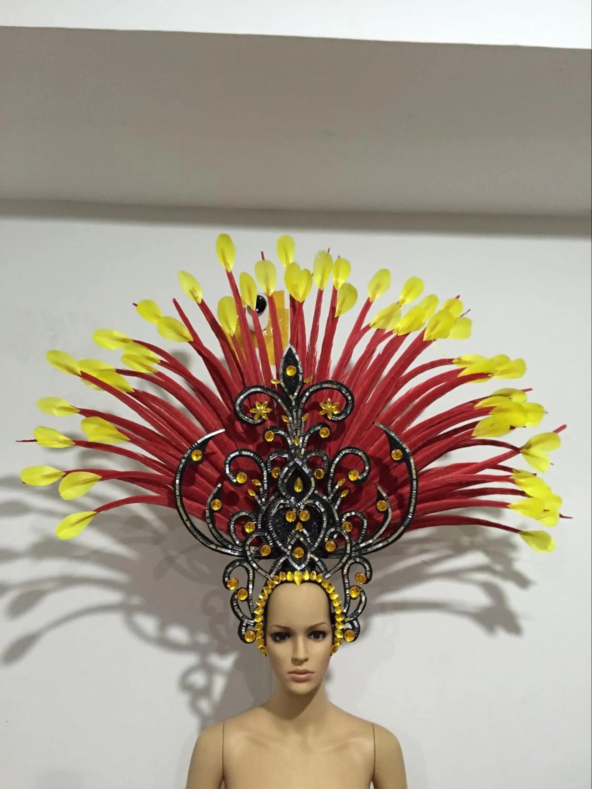 VCSHOES Brazil Rio Spanish Cuba Santiago Havana Venice Dionysia Carnival Float Mask Dress Masque Ball Costume Samba Plumage Plume Headd