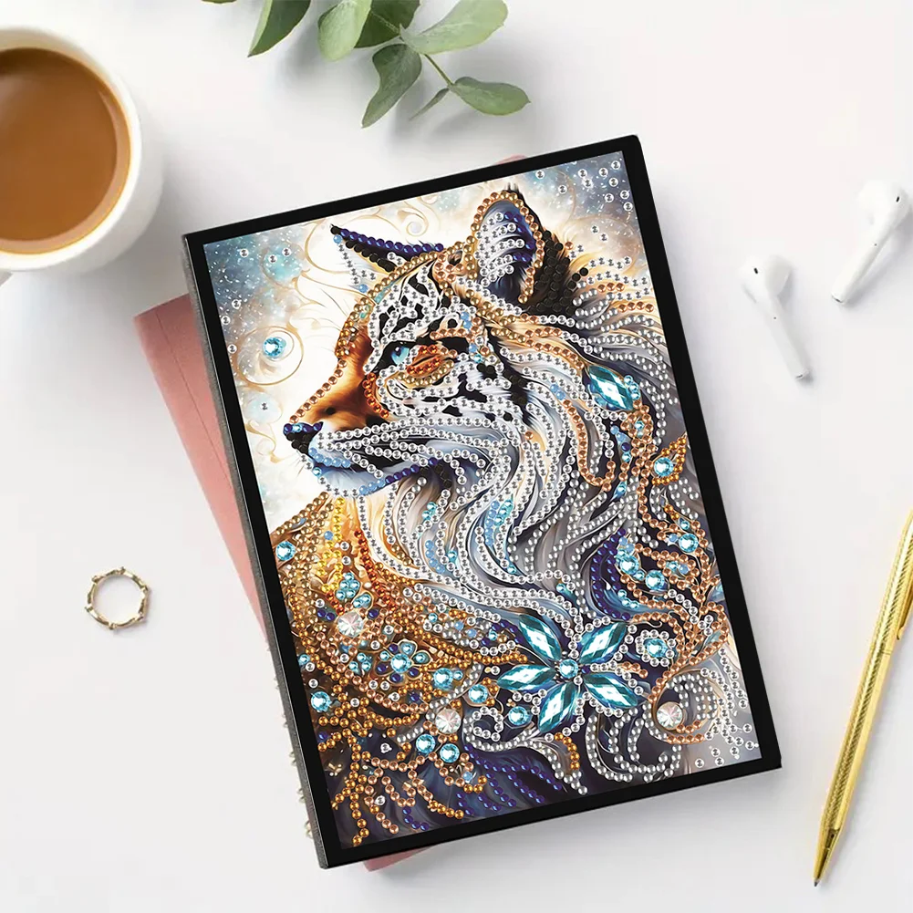 5D DIY Fox Special Shaped Diamond Painting 50 Pages Notebook for Beginners