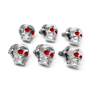 Motorcycle 6 X Skull Chrome Bolts