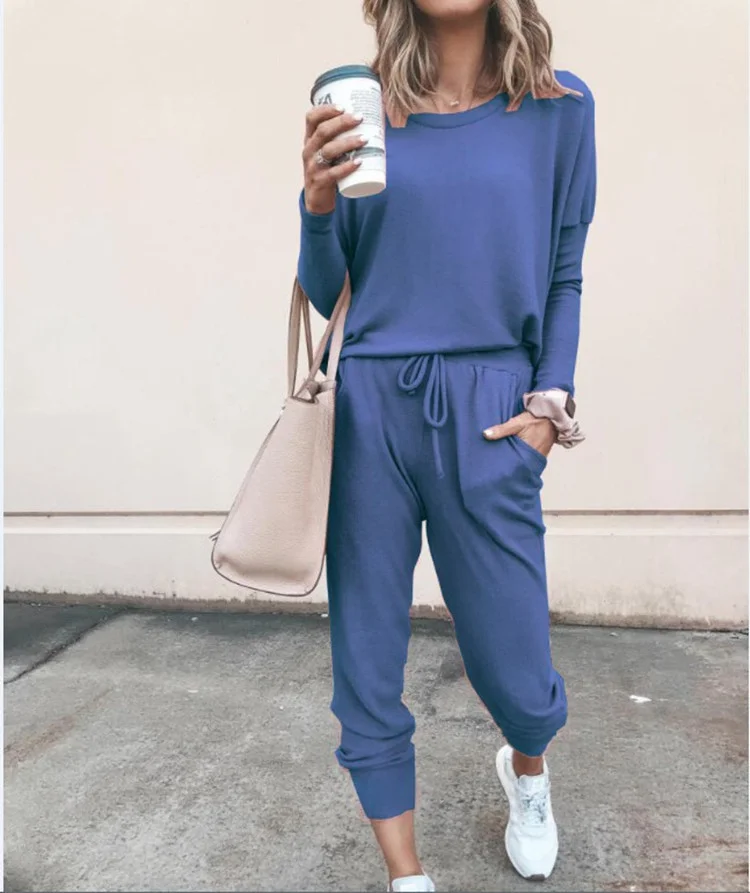 Brownm Brownm And Winter New Women's Clothing Explosion Loose Solid Color Long-Sleeved Leisure Suit