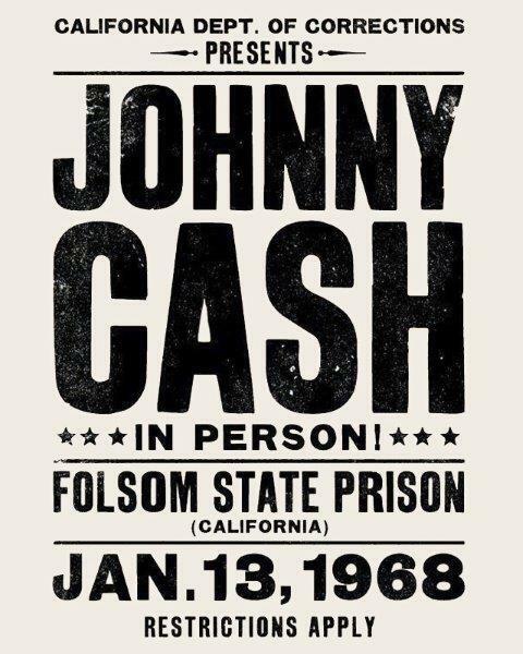 JOHNNY CASH Folsom State Prison Concert Poster 1968 8 x 10 Photo Poster painting Poster Print