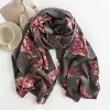 Blooming Rose Autumn Winter Shawl Scarf
