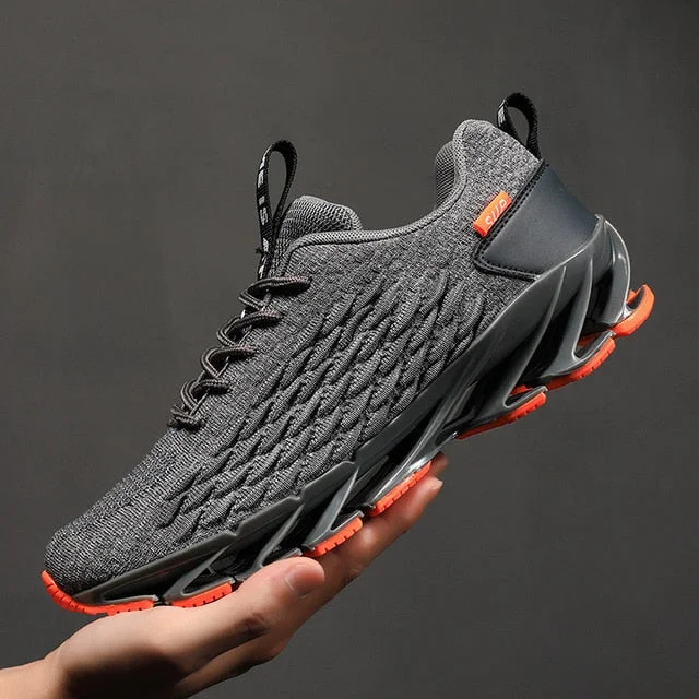 Men's Sneakers Design Fish-scale Pattern Damping Rebound Running Shoes Big Size 46 Chunky Sneakers Men Tenis Masculino