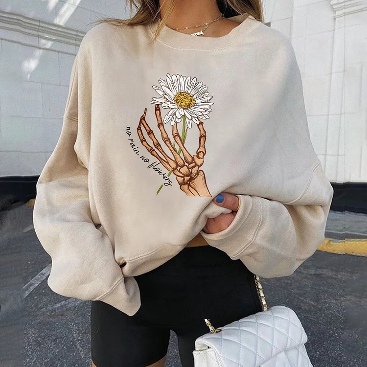 No Rain No Flowers Sketelon Sweatshirt