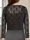 Fashionable Solid Color Lace Cardigan Top - Delicate Open Front, Sheer Three-Quarter Sleeves, Perfect for Everyday Chic Style - A Feminine & Lightweight Wardrobe Staple for Women