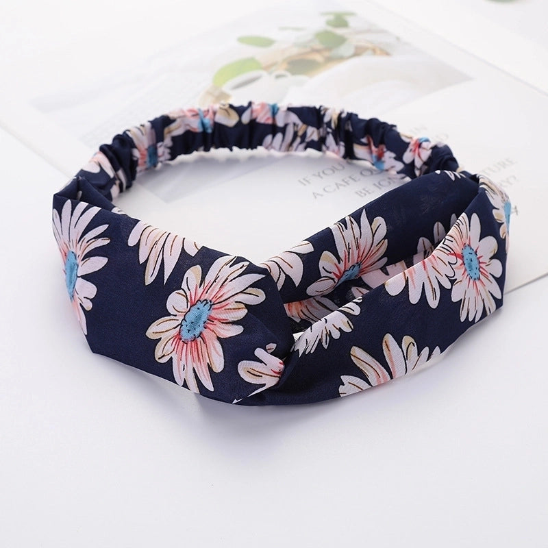 Women’s Lady Polka Dots Flower Cloth Hair Band