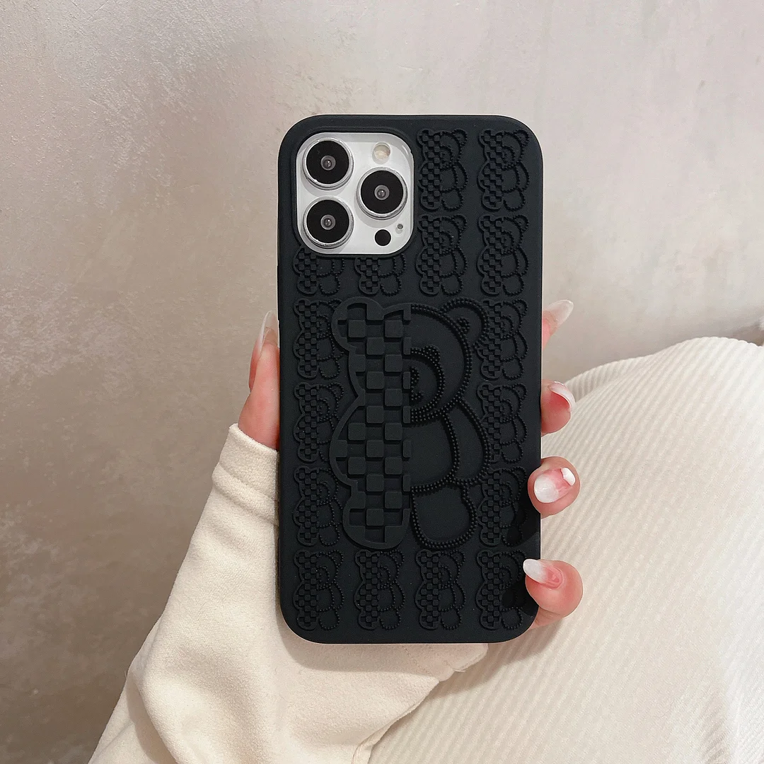 Cube Bear Liquid Silicone Phone Case