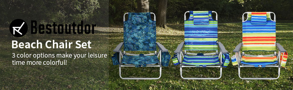 Bestoutdor 5-position beach chair