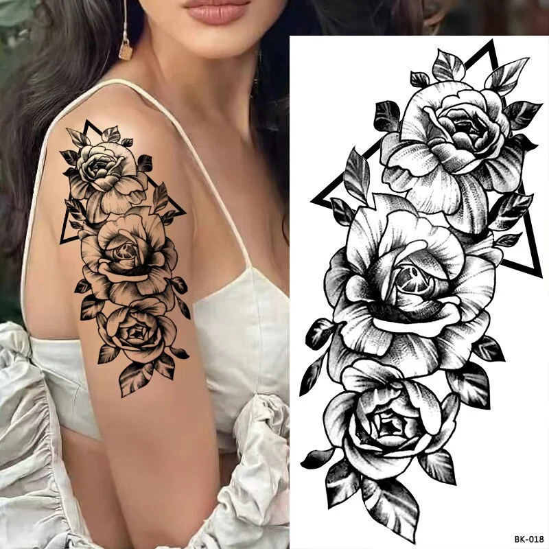 Sdrawing Tattoos New Flash Waterproof Temporary Tattoo Sticker Lip Print Flowers Butterfly Body Art Arm Fake Sleeve Tatoo for Women