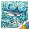 Ocean Animals Stamped Needlework Cross Stitch Kit 14CT tapestrymarket