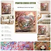 Apple Landscape Full 11CT 3 Strands DIY Stamped Cross Stitch Kits for Beginners Adults Home Wall Decor Cross Stitch Art and Crafts Kits 45x45cm tapestrymarket