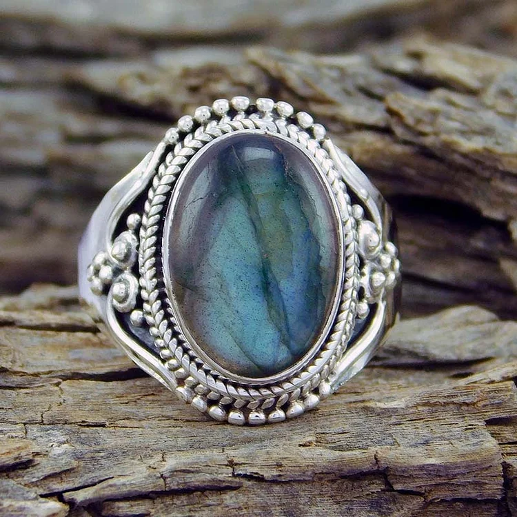Moonstone Retro Style Healing Ring