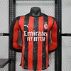 2025/2026 Player Version Long Sleeve AC Milan Home Soccer Jersey 1:1 Thai Quality