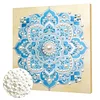 (30x30cm)DIY Pearl Painting Framed Mandala Handmade Pearl Material Art Kit Living Room Decor