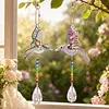 2PCS Bird 5D DIY Diamond Painting Wind Chimes Suncatcher Kit Double Sided Diamond Art Kits Suncatcher with Crystal Pendant for Home Wall Window Decor Adults DIY Art Craft