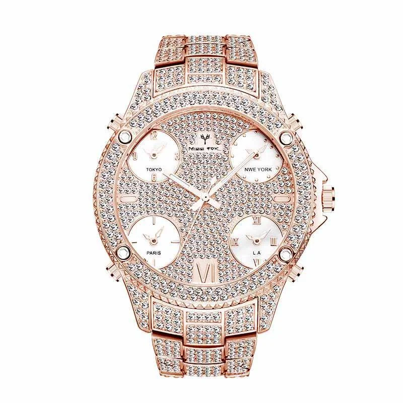 51MM Oversized Men's Luxury Watch 5 Time Zones-VESSFUL