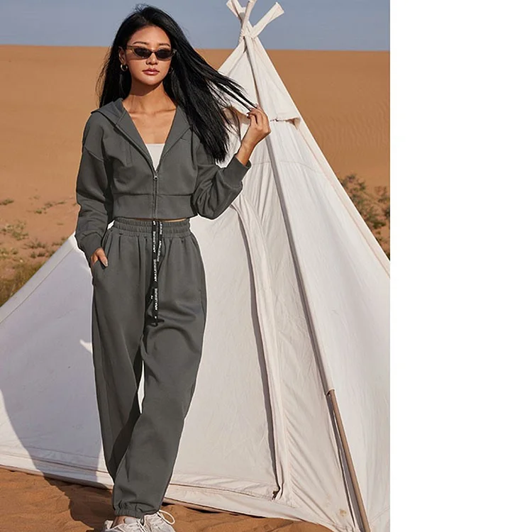 PASUXI Women's Athleisure Two Piece Set Trendy Long Sleeve Sweatshirt & Joggers Streetwear Suit huanwei