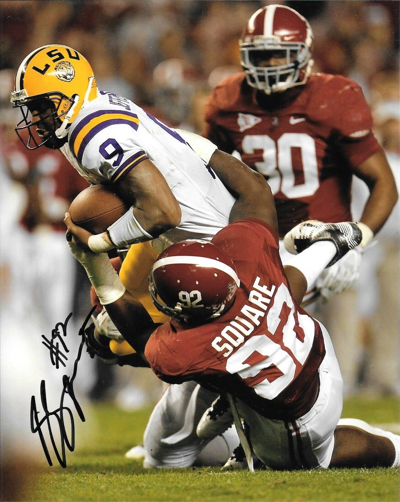 DAMION SQUARE HAND SIGNED ALABAMA CRIMSON TIDE 8X10 Photo Poster painting W/COA