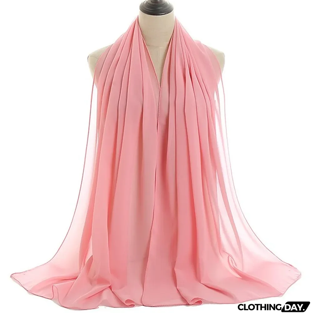 180*75cm Muslim Fashion Chiffon Hijab Scarf Women Scarves Long Shawl Islamic Hijabs Simple Head Scarf Solid Wrap Turban