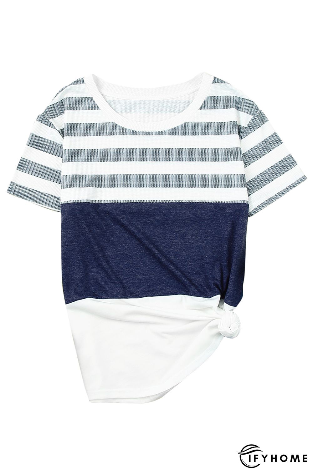 White Stripes Colorblock T-shirt | IFYHOME