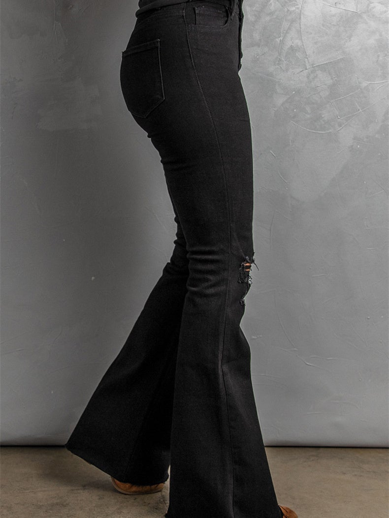 Women Half Sleeve V-neck Solid Color Dress