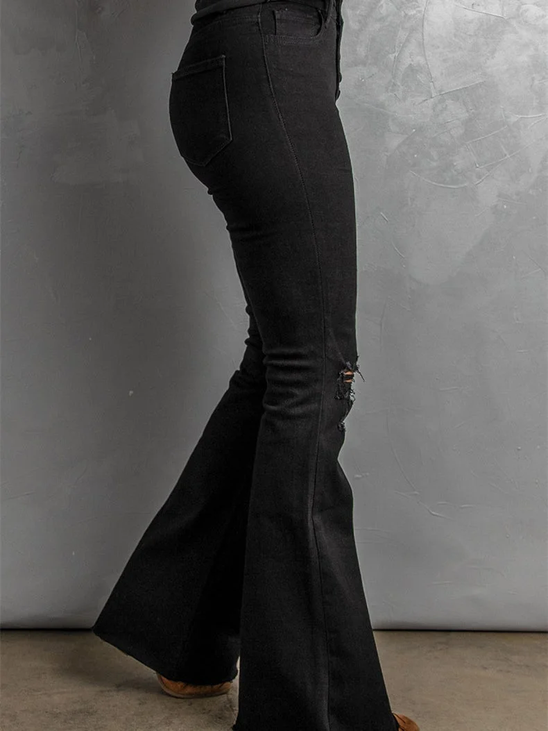 Women Half Sleeve V-neck Solid Color Dress