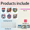 6Pcs Diamond Painting Football Greeting Card Set with Envelopes for Beginner Adult Holiday Gifts