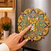 DIY Mandala Diamond Painting Refrigerator Magnet 360 Rotating Diamond Art Magnetic Refrigerator Sticker Double-Layer Rhinestone Refrigerators Stickers for Home Wall Kitchen Decoration