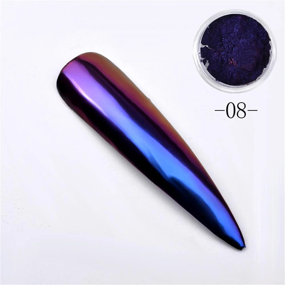 New Nail Mirror Powder Chrome Pigment Nail Art Glitter Design Optical Chameleon DIY Dust Flakes Decorations Brush Manicure-Nail Inspo