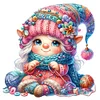 Gnome Knitting A Sweater-11CT Stamped Cross Stitch 45*45cm/17.72*17.72in
