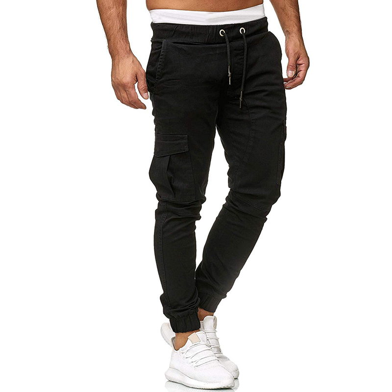 Men's Fashion Jogging Solid Color Multi Pocket Casual Sports Pants