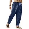 Pantaloni casual larghi da uomo in cotone e lino