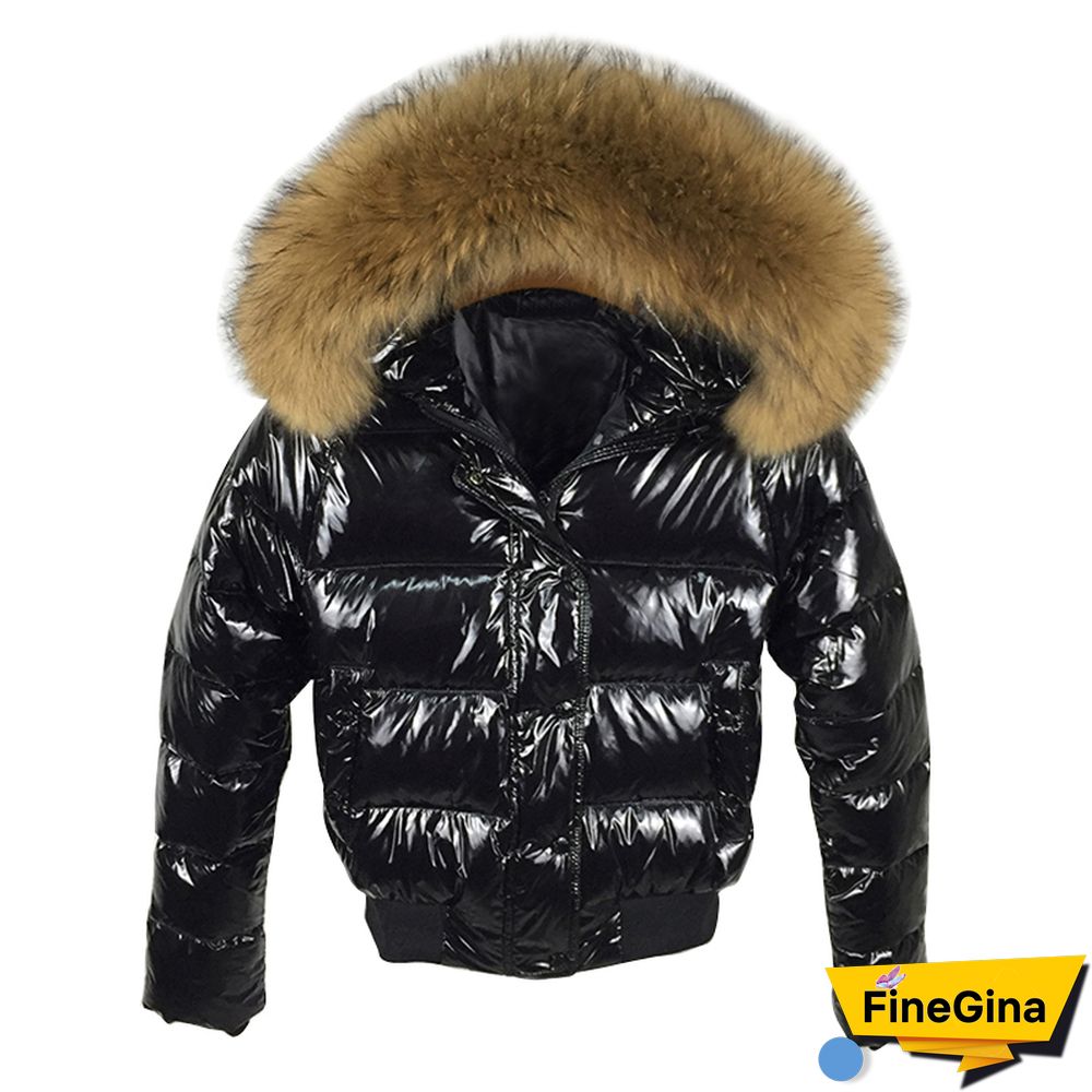 Fashion Black Waterproof Winter Jacket Women Big Fur Hooded Down Parkas Female Jacket Coat Slim Warm Winter Outwear New
