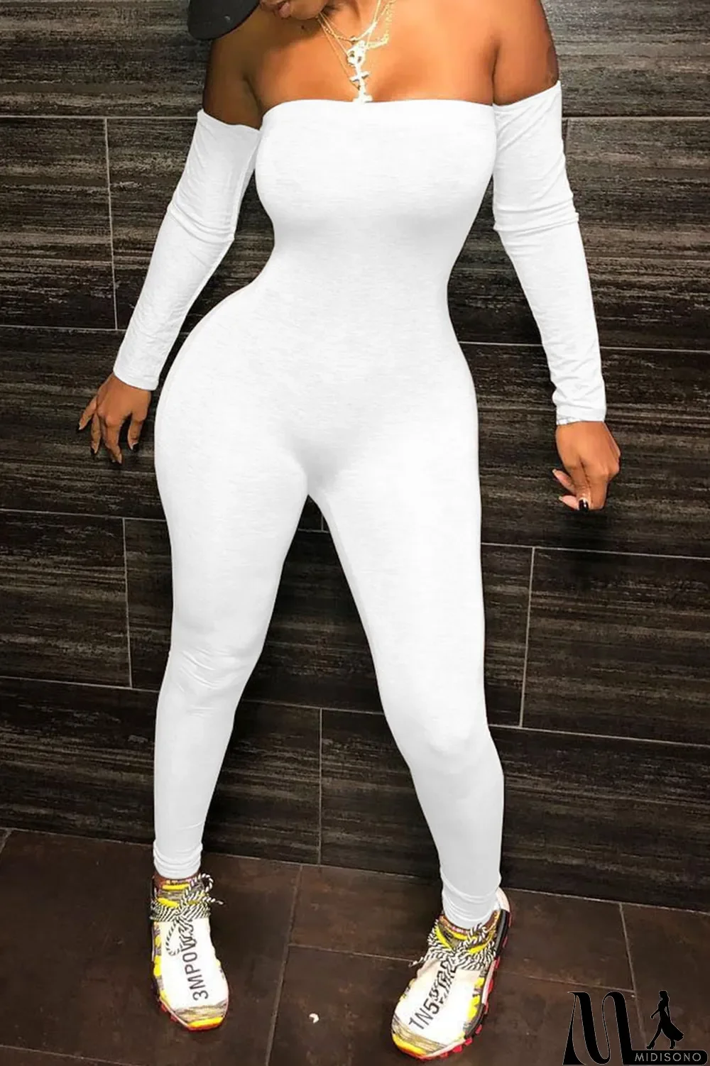 MidiSono - Black Sexy Print Strapless Regular Jumpsuits