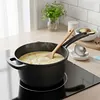 Cast Iron Milk Pot Easy To Clean Non Stick Sauce Pots.Small Cooking Pot with Lid and Long Handle for Restaurant Household Cooking