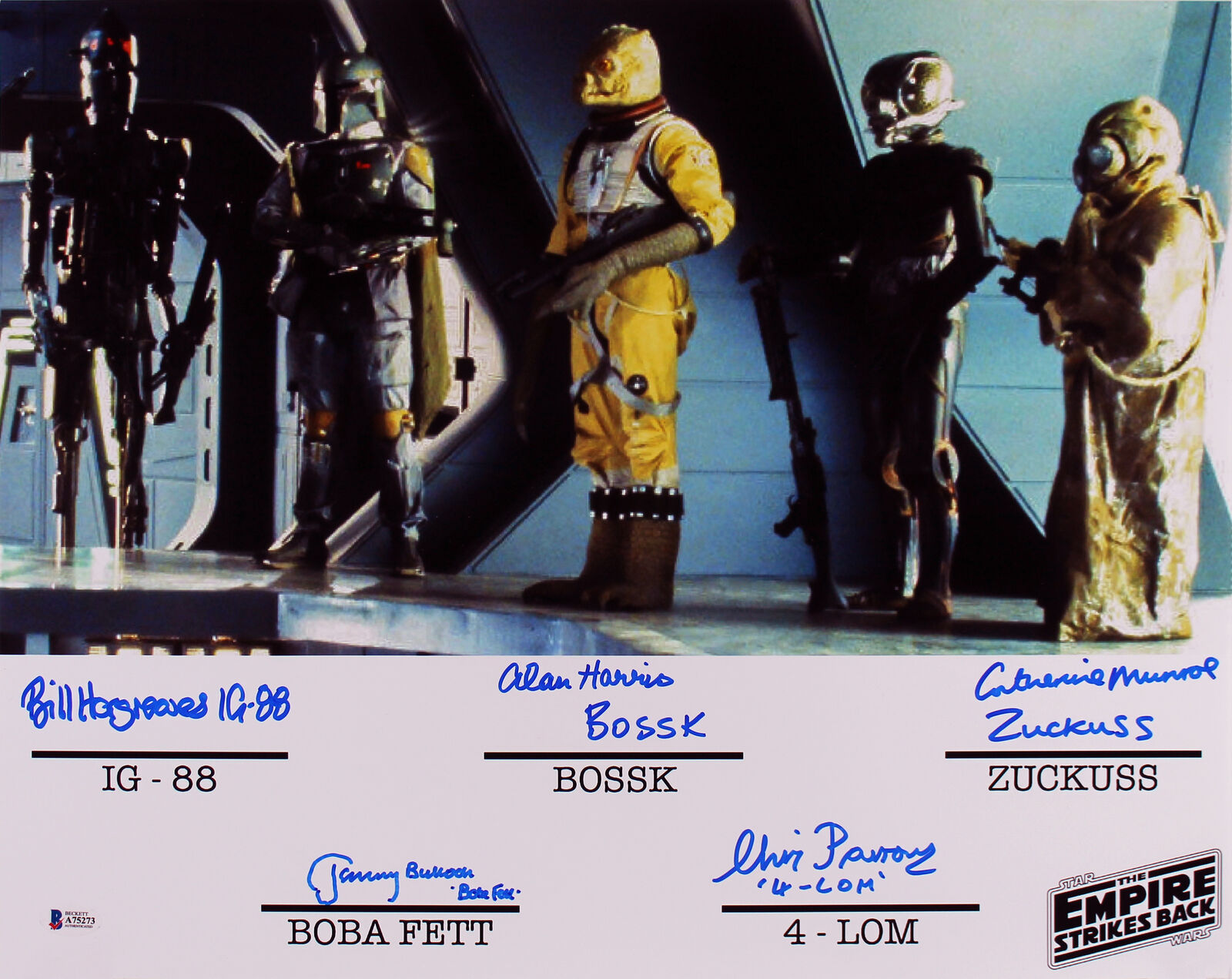 Star Wars Bounty Hunters (5) Bulloch, Hargreaves +3 Signed 16x20 Photo Poster painting BAS